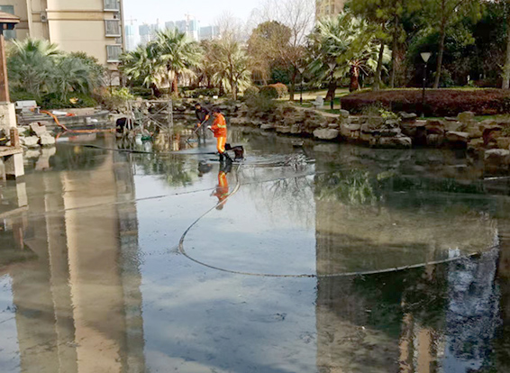 庆元景观池淤泥清理